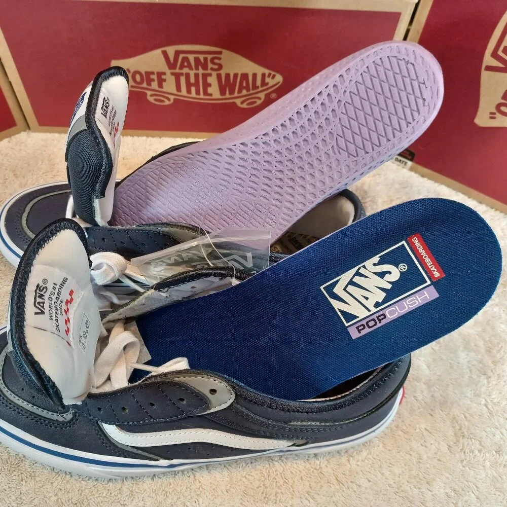 Vans Men's 7 / Women's 8.5 Rowley Low Top Blue/White Leather VN0A5KQTNAV